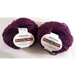 Northfield Valley Yarn Purple Summer Plum 2 Skeins Baby Alpaca Silk Peru 248 yds